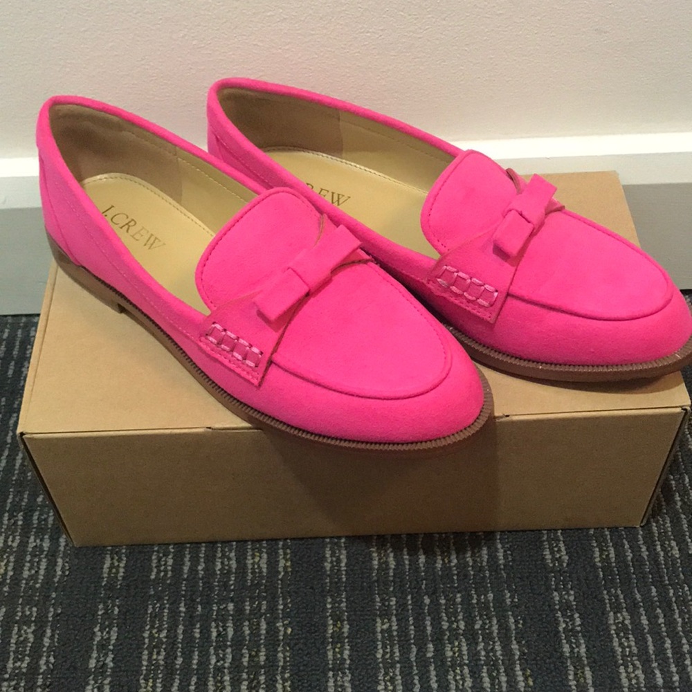 J. Crew hot pink loafers